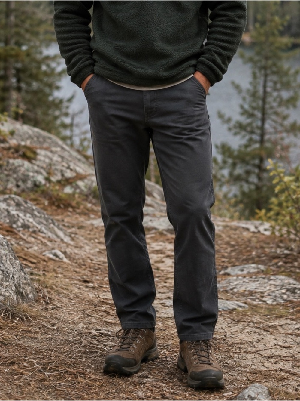 Marmot Men Stretch Straight Leg Pants Charcoal Gray Size 34 Hiking Outdoors Fall